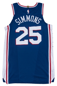 2017-18 Ben Simmons Game Used Philadelphia 76ers Icon Edition Jersey Photo Matched To 6 Games Between 3/13/18 and 4/4/18 Including Back To Back Triple Doubles (76ers/Fanatics COA & Sports Investors)